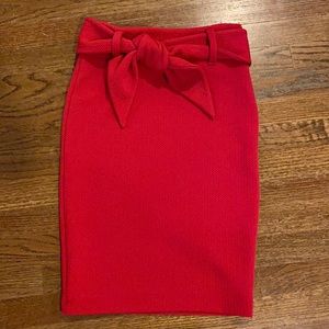 Red stretch Maeve for Anthropologie pencil skirt